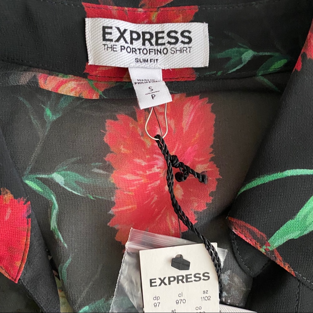 NWT [express] floral portifino blouse - Picture 4 of 5